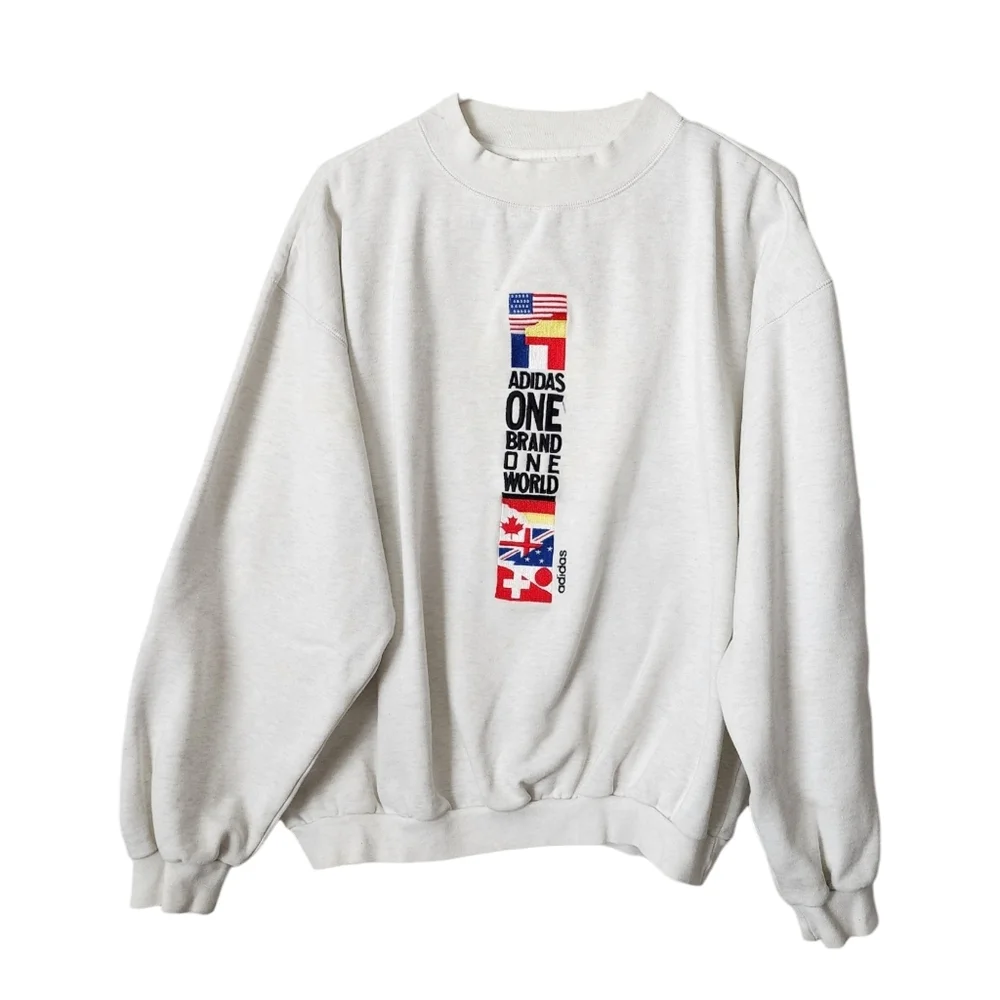 ADIDAS x VINTAGE Flag Archive crewneck sweatshirt ORIGINAL VINTAGE 90s